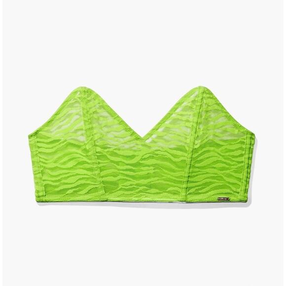 NEw Savage x Fenty Curvy All Over Me Lace Bandeau Bralette Green Tea 1X - Picture 2 of 10